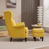 Afbeelding van HOMCOM Accentstoel met ottoman - Geel polyester en schuim - 83L x 75B x 104H cm