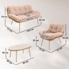 Afbeelding van Outsunny Rattan Sofa Set - PE-rattan, metaal - 138L x 77B x 78H cm - Beige
