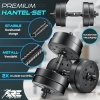 Afbeelding van RE:SPORT Verstelbare halterset 15/20/30/40 kg | Korte halters met gewichten voor thuisfitness