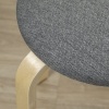 Afbeelding van HOMCOM Eetkamerkruk van hout en polyester - 40L x 40B x 45H cm - Grijs