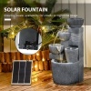 Afbeelding van Outsunny Tuinfontein 31cm x 27cm x 57cm - Donkergrijs