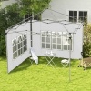 Afbeelding van Outsunny Zijpanelen voor Paviljoen Oxford, Kunststof, 295B x 195H cm, Wit