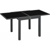 Afbeelding van Outsunny Tuin Eettafel Aluminium, Gehard Glas Zwart