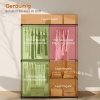 Afbeelding van HOMCOM Draagbare Stoffen Kast met Kledingstang en Planken, Zwart, 111 x 43 x 185 cm
