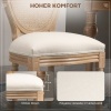 Afbeelding van HOMCOM Eetkamerstoel - Polyester, Rubberhout - 49L x 56B x 96H cm - Crèmewit + Natuurlijk