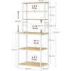 Afbeelding van VASAGLE Keukenplankstandaard, 6 lagen, stalen frame, industrieel ontwerp, eiken wit