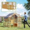 Afbeelding van Pawhut Kippenhok van dennenhout - 168L x 183B x 182H cm - Geel