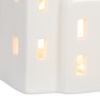 Afbeelding van Witte waxinelichthouder huisje voor 1 theelichtje - 9,5 x 7,5 x 6 cm - Tafeldecoratie