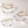 Afbeelding van Outsunny Rattan Sofa Set - PE-rattan, metaal - 138L x 77B x 78H cm - Beige