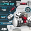 Afbeelding van RE:SPORT Set van 2 halters van staal, 5 kg, met schuimrubberen handgreep voor krachttraining