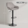 Afbeelding van HOMCOM Barkruk 50,5x50x107cm Fluwelen Grijs (100% polyester)