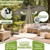 Afbeelding van Tillvex Aluminium Zweefparasol met LED Solar Ø 300 cm + Hoes en Windbescherming