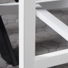 Afbeelding van HOMCOM Eetkamerstoelen Set van 2, houten keukenstoelen, boerderij eetkamerstoelen met kruis rug, wit