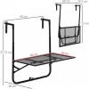 Afbeelding van Outsunny Balkonreling Tafel Metaal 60x60x57-72 cm Zwart
