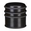 Afbeelding van Relaxdays deurstopper met 3 rubberen ringen, zware buffer, zwart, ∅ 7 cm, handig tegen tocht