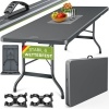 Afbeelding van Tillvex Inklapbare Tuintafel, Kunststof, 180 x 75 cm, Voor 8 Personen, Met Draaggreep