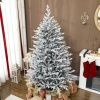 Afbeelding van HOMCOM Kunststof Kerstboom Groen/Wit 109L x 109B x 180H cm