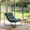 Afbeelding van Outsunny Tuinstoel met Kussen, Ademend Slingmateriaal, Stalen Frame, Donkergroen