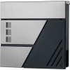Afbeelding van Songmics Wandbrievenbus met kijkvenster RVS - 37x37 cm - zilver/antraciet met sleutels