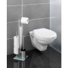Afbeelding van WENKO Toiletbutler Rivalta RVS mat - Vrijstaande toiletborstel met rolhouders