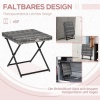 Afbeelding van Outsunny Bijzettafel van staal en polyrattan - 40x40x40 cm - Grijs