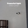 Afbeelding van LUTEC Shrimp - LED wandlamp voor buiten met sensor - 1700Lm - Mat zwart