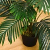 Afbeelding van Outsunny Decoratieve Kunststofpalm met 20 Bladeren, Kunstplant met Pot voor Binnen en Buiten 140cm h