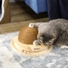 Afbeelding van PawHut Interactief Kratzspeelgoed, 2-in-1 Katten speelgoed met balbaan en krabplank, 39,5 x 32,5 x 1