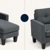 Afbeelding van HOMCOM hoekbank - polyester - schuim - donkergrijs