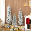Afbeelding van HOMCOM Kunststof Kerstboom Groen/Wit 150 cm - 48L x 48B cm
