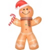 Afbeelding van HOMCOM Opblaasbare Gemberkoekman Geel 170 x 65 x 240 cm van Polyester
