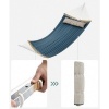 Afbeelding van SONGMICS gewatteerde hangmat voor 2 personen met bamboe spreidstangen en kussen, blauw/beige