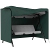 Afbeelding van Outsunny 3-zits 600D Oxford Tuinswing Stoelhoes - Waterdicht, UV-bescherming, Zwart 205x124x164cm