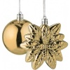 Afbeelding van Set van 100 kerstballen - plastic - mat en glanzend - met glitters - 10 ontwerpen - champagne