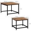 Afbeelding van HOMCOM salontafelset - 2 tafels - spaanplaat - staal - bruin