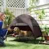Afbeelding van PawHut-Hundeliege van polyester en staal - 106L x 76B x 99H cm - Koffiekleur