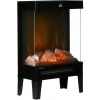 Afbeelding van HOMCOM Elektrische openhaard van staal met gehard glas - 40,5L x 20B x 62H cm - Zwart