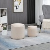 Afbeelding van HOMCOM Zitthocker Set - Polyester, Sperrholz - 40L x 40B x 41H cm - Crèmewit
