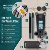 Afbeelding van TRESKO Hydraulische garagekrik 3 ton zwart, hefhoogte 75-510 mm, met 360° wielen en accessoires