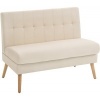 Afbeelding van Homcom Loveseat - Polyester, rubberhout - 118L x 68B x 90H cm - Beige