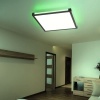 Afbeelding van RGB LED Paneel Deckenlamp met afstandsbediening, 24W, 1400lm, zwart, 45x7,1 cm