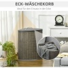 Afbeelding van HOMCOM Waskorf van bamboe 38L - 38B x 57H cm - Grijs