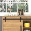 Afbeelding van HOMCOM Enkele schuifdeur set met looprail van staal voor houten deuren B81-034