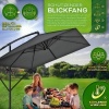 Afbeelding van tillvex® Rechthoekige Aluminium Parasol Ø 330 cm met Afdekking en Windscherm