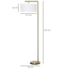 Afbeelding van HOMCOM vloerlamp E27 fitting voor woonkamer, slaapkamer of kantoor, metaal en linnen, goud/wit 153 c