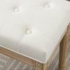 Afbeelding van Homcom Voetenbank - Polyester, Rubberhout - 42L x 32B x 46,5H cm - Beige