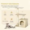Afbeelding van PawHut Krabpaal met sisal en pluche kattenspeelgoed, 80 cm hoog, beige