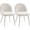 Afbeelding van HOMCOM Eetkamerstoel - Crème-wit, Polyester en Metaal, 57,5x50,5x78,5 cm