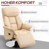 Afbeelding van HOMCOM Relaxstoel van Kunstleer, Staal - Beige 80L x 78B x 109H cm