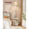 Afbeelding van VASAGLE 3-in-1 Bijzettafel met Lamp, Stalen Frame, Mat Wit, Voor Woonkamer en Nachttafel